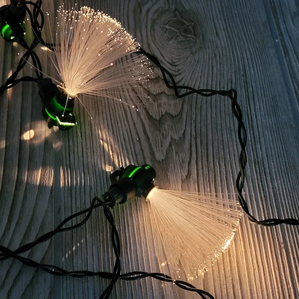 Kurt S Adler Fiber Optic 10 White String Light Set Christmas Tree Holiday Lights